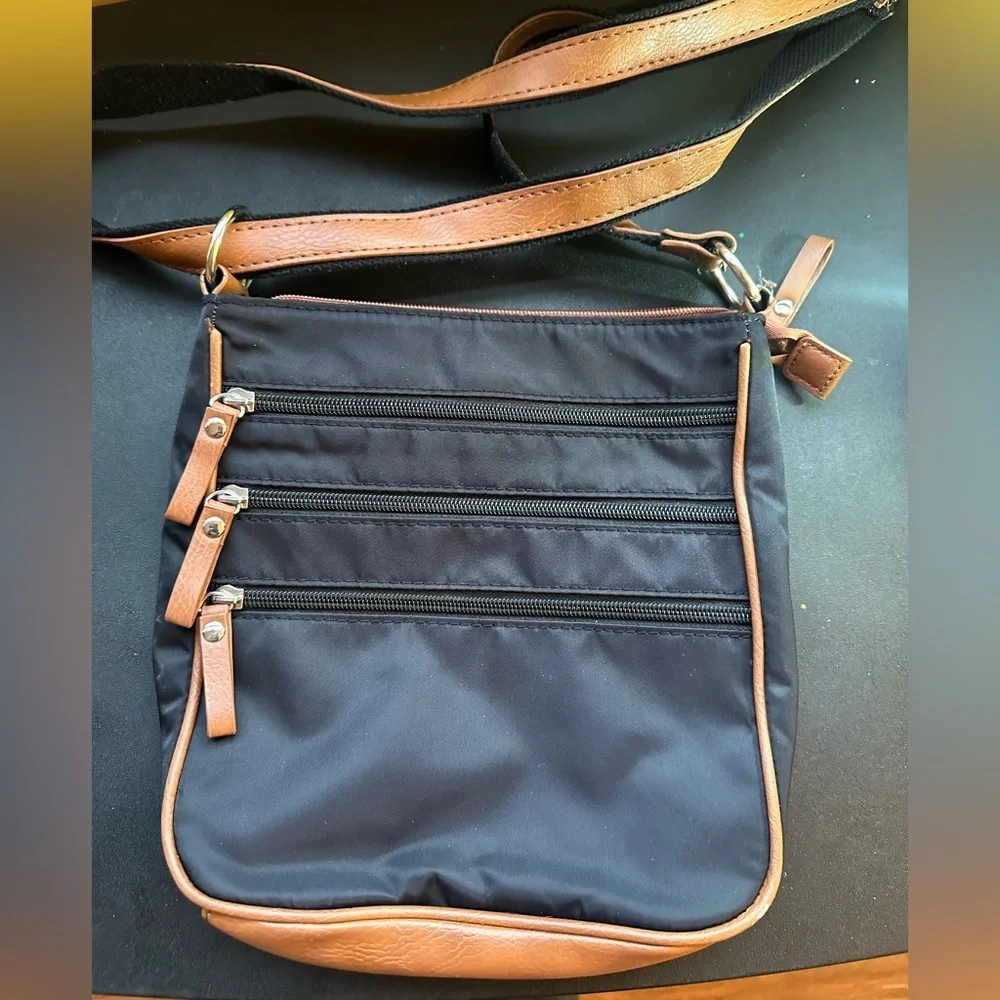 Elegant Black and Brown Men's Messenger Bag